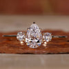 Pear and Round Three Stone Lab Grown Diamond Engagement Ring