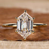 Hexagon Step Cut Lab-Grown Diamond Solitaire 2 CT Ring