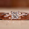 Princess Cut Lab-Grown Diamond Twisted Shank Ring 1 - 3 CT