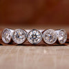Round Lab Created Diamond Five Stone Wedding Band for Women