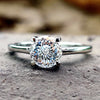 1.94 CT Portuguese Cut Colorless Classic Moissanite Solitaire Ring