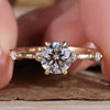 0.80 CT Round Lab-Grown Floating Bubble Pavé Diamond Ring