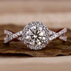 Round Cut Lab-Grown Diamond Contemporary Halo Pavé Ring 0.5 - 2 CT