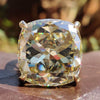 Cushion Divine Light Yellow Moissanite Solitaire Ring 41.03 CT