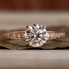 Round Lab-Grown Diamond Tapered Band Pavé Ring 0.5 - 2 CT