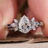 1 CT Pear Shaped Lab Grown Diamond Ring, Antique Muse Engagement Ring