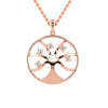 0.15 TCW Round Moissanite Wedding Pendant, Tree Life Pendant