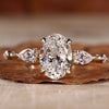 Oval Cut Lab-Grown Diamond Distance Pavé Ring 1 - 2 CT