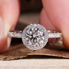 0.85 CT Round Cut Halo Lab-Grown Diamond Ring