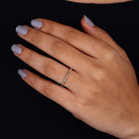 Baguette and Round Lab Grown Diamond Wedding Band