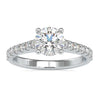 1.60 TCW Round Cut Cathedral Pave Set Moissanite Engagement Ring