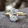 2.21 CT Moval OEC Cut Colorless Moissanite Solitaire Engagement Ring