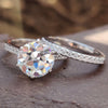 Cathedral Set 2.84 TCW Round OEC Pave Set Moissanite Bridal Set
