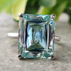 10.04 CT Criss Cut Cyan Blue Classic Claw Prong Moissanite Solitaire Ring