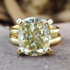 Classic Comfort Fit 7.11 CT Cushion Light Yellow Moissanite Bridal Set