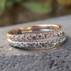 Round Brilliant Cut Moissanite Half Eternity Wedding Band Set of 2