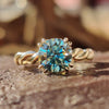 1.18 CT Round Cut Cyan Blue Moissanite Solitaire Ring, Moissanite Engagement Ring