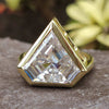 Antique Diamond Cut Moissanite Bezel Solitaire Engagement Ring 7.5 CT