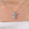 Round Diamond Cross Pendant Necklace. 1.17 TW Lab Created Diamond Pendant for Men and Women, Charm Pendant