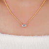 Oval Diamond Solitaire Necklace, 1-1.1 CT Oval Cut Lab Grown Diamond Wedding Pendant, 18 Inches Chain Included