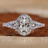 Oval Cut Lab-Grown Diamond Halo Pavé Ring 0.8 CT