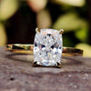 Flat Comfort Fit Cushion Solitaire Moissanite Engagement Ring