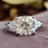 Muse Engagement Ring. 3.54 CT Cushion Light Yellow Moissanite Engagement Ring