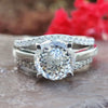 3.99 TCW Antique Portuguese Cut Colorless Moissanite Trio Wedding Ring Set