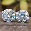 2.40 TW Round Brilliant Cut Classic Moissanite Stud Earrings