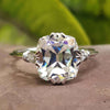 Antique Victorian Vintage 3.62 CT Cushion OEC Cut Moissanite Engagement Ring