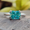 1.89 CT Radiant cut East to West Solitaire Moissanite Engagement Ring