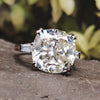 Cushion Moissanite Tapered Baguette Classic Three Stone Ring