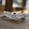 Crown Curved Set 0.96 TW Round Brilliant Colorless Moissanite Wedding Band