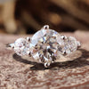 2.20 TCW Round Cut Colorless Moissanite Three Stones Engagement Ring