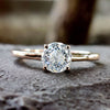 Antique 1.04 CT Portuguese Cut Colorless Solitaire Moissanite Engagement Ring