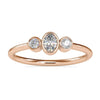 0.26 TCW Oval Three Stones Moissanite Ring