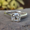 Double Claw Prong 1.97 CT Cushion Divine Near Colorless Moissanite Solitaire Ring