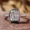 2.66 TCW Cushion Old European Cut Bezel Set Moissanite Solitaire Ring