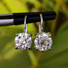 3.27 TCW Round OEC Cut Colorless Moissanite Drop Earrings