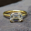 Emerald Cut Moissanite East to West Trellis Ring 2 CT