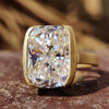 7.26 CT Elongated Cushion Cut Half Bezel Set Solitaire Ring