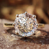 Lovely Portuguese Cut Modern Tulip Solitaire Moissanite Engagement Ring