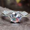 Round Rose Cut Moissanite Open Gap Split Shank Ring 2.3 CT