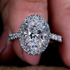 Oval Lab-Grown Diamond Halo Ring 2.5 CT