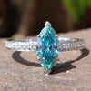 Cathedral Pave Crown Marquise Moissanite Engagement Ring