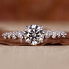 Round Brilliant Cut Lab-Grown Diamond Floating Bubble Prongs Pavé Ring 1 - 3 CT