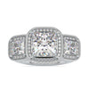 5.23 TCW Princess Cut Moissanite Three Stones Engagement Rings