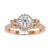 1.39 TCW Round Cut Moissanite Flower Style Moissanite Halo Engagement Ring