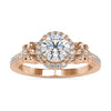 1.39 TCW Round Cut Moissanite Flower Style Moissanite Halo Engagement Ring