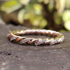 Round Moissanite Twisted Contemporary Eternity Wedding Band